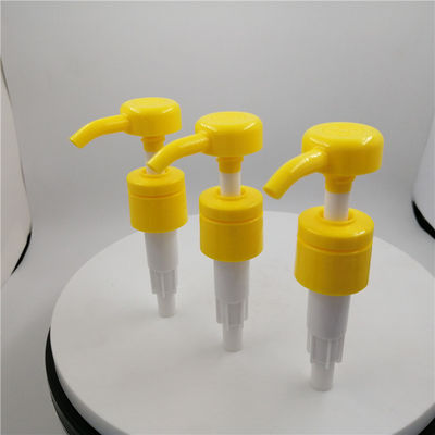 El dispensador plástico del jabón del plato de la prueba 28m m del moho bombea color amarillo