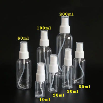 Botella recargable de la bomba del espray del plástico transparente, botella del espray de la bomba 50ml para el agua de Skincare