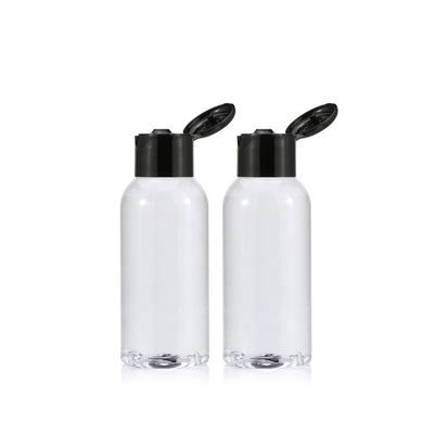 Casquillos de presión transparentes del negro de 100ml Flip Top Plastic Bottles With