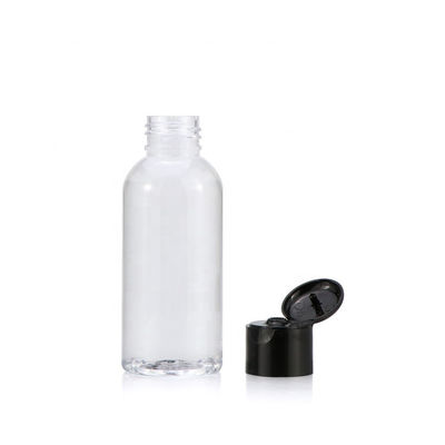 Casquillos de presión transparentes del negro de 100ml Flip Top Plastic Bottles With